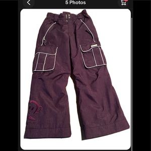 Paul Frank Girls' Julius Insulated Ski Snowboard Pants Purple Plum Small EUC